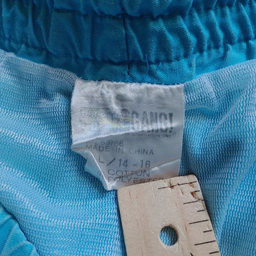 Vintage Generation One Sports Shorts Boys L 14-16 Turquoise Blue Colorblock